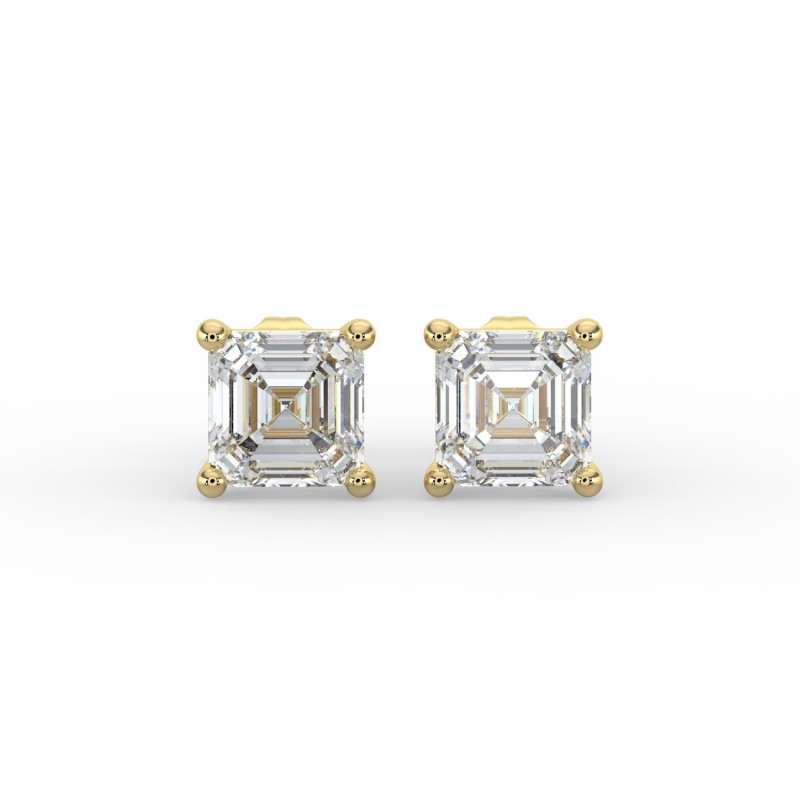 Asscher 4 Prong Earrings