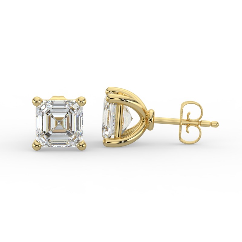 Asscher 4 Prong Earrings