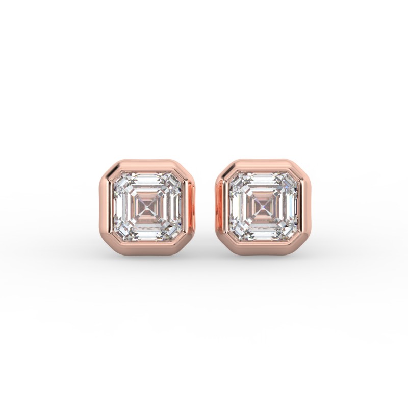Asscher Bezel Earrings