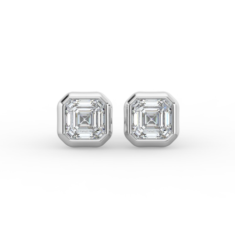 Asscher Bezel Earrings