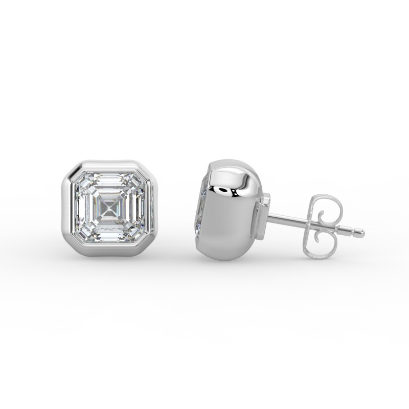 Asscher Bezel Earrings