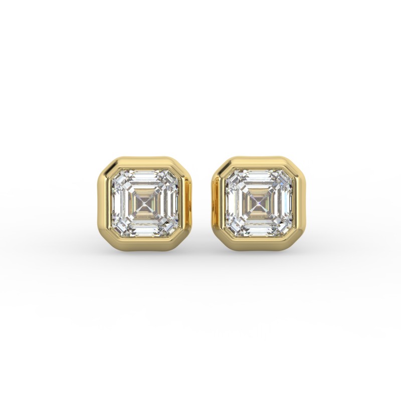 Asscher Bezel Earrings