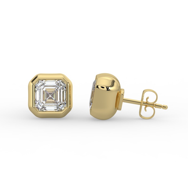 Asscher Bezel Earrings