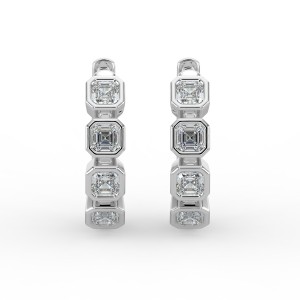 Asscher Huggie Earrings