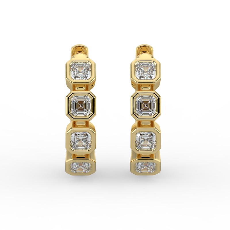 Asscher Huggie Earrings