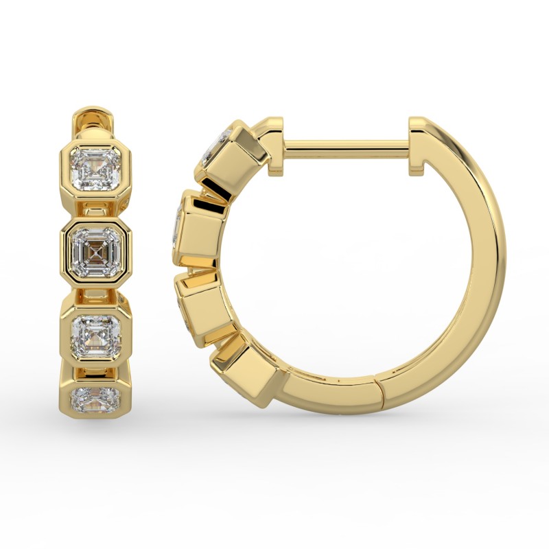 Asscher Huggie Earrings