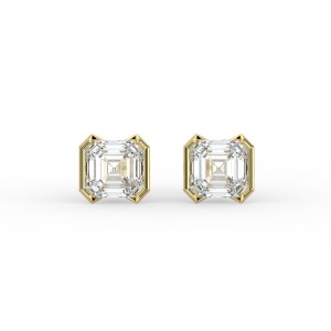 Asscher Half Bezel Earrings
