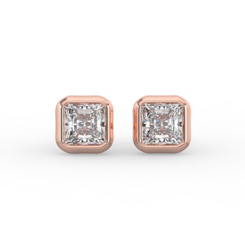 Radiant Bezel Earrings