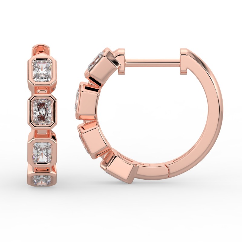 Radiant Huggie Bezel Earrings