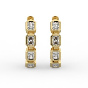 Radiant Huggie Bezel Earrings
