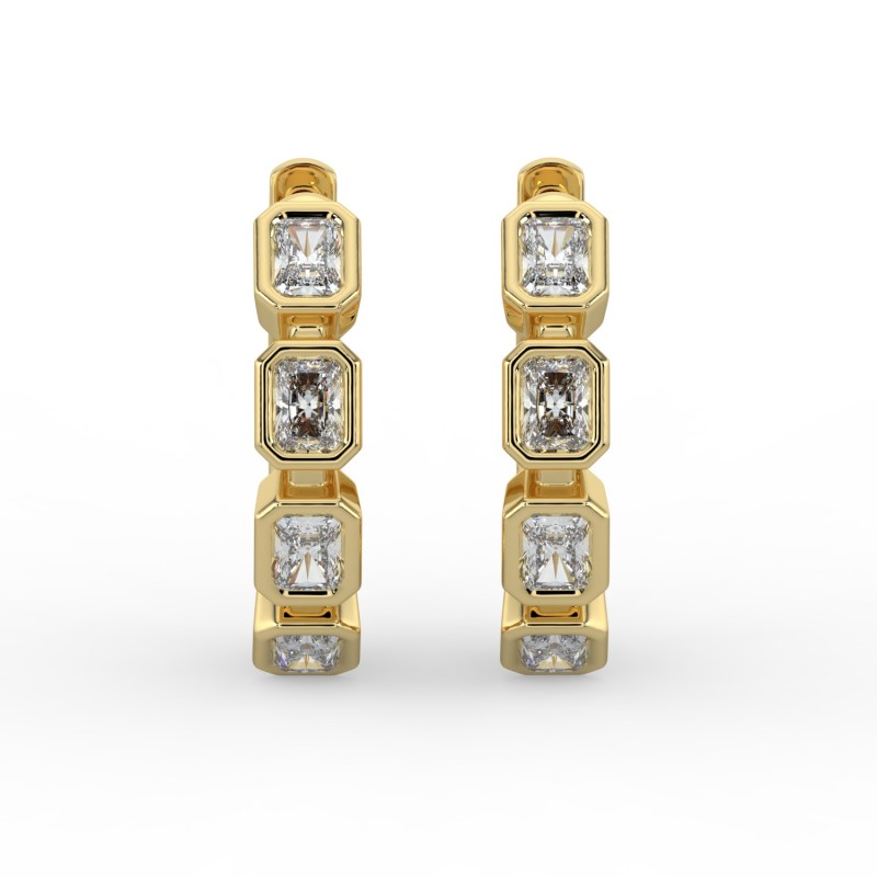 Radiant Huggie Bezel Earrings