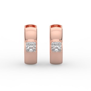 Radiant Single Stone Huggie Earrings