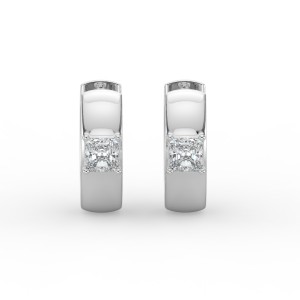 Radiant Single Stone Huggie Earrings