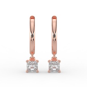 Radiant Single Stone Drop Huggies Earrings
