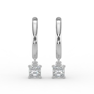 Radiant Single Stone Drop Huggies Earrings