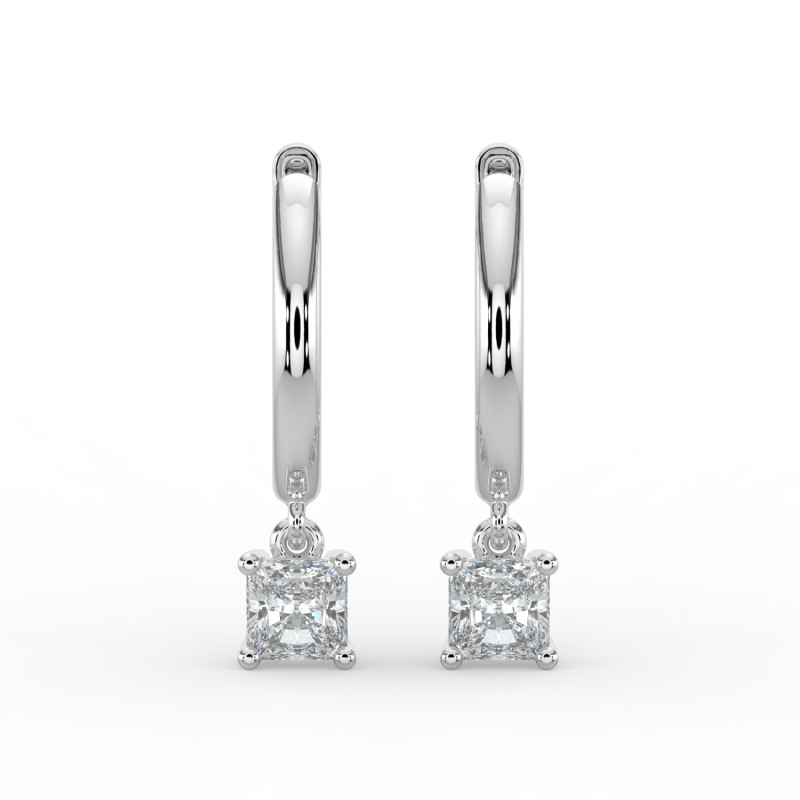 Radiant Single Stone Drop Huggies Earrings
