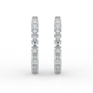 Radiant Iniside Out Diamond Hoops Earrings