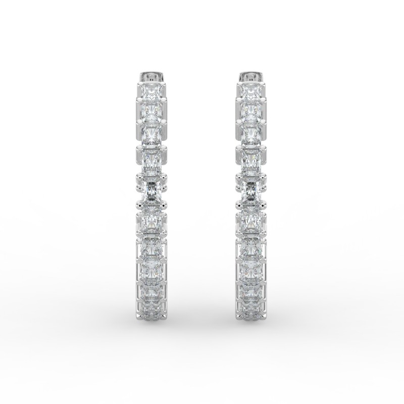Radiant Iniside Out Diamond Hoops Earrings