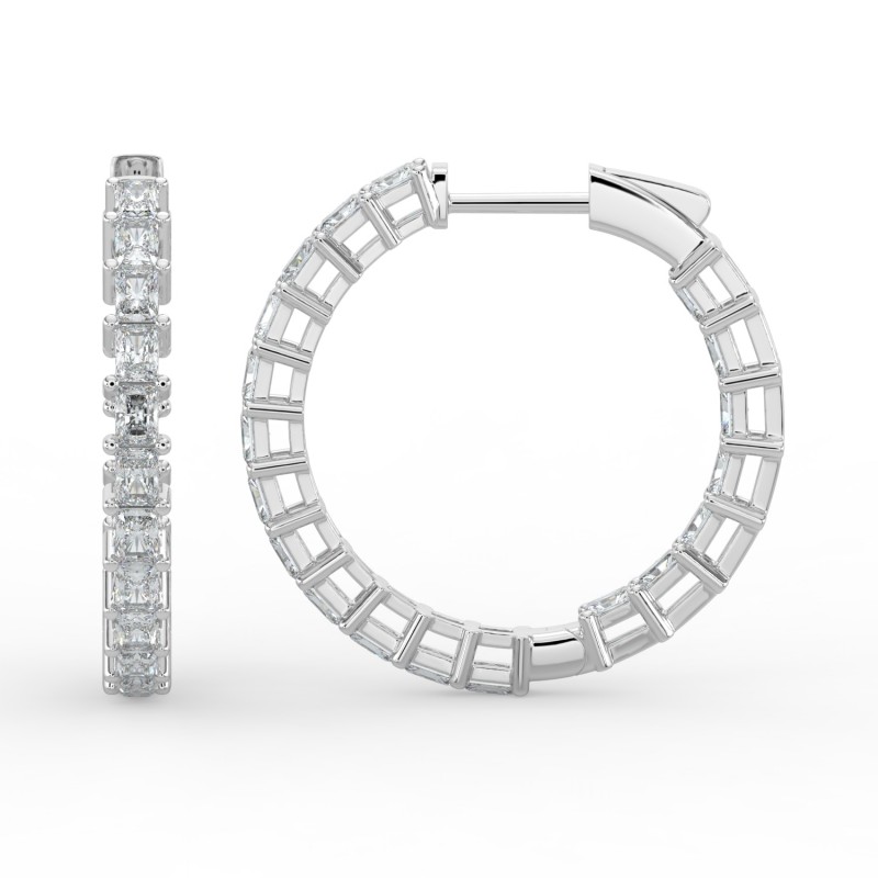 Radiant Iniside Out Diamond Hoops Earrings
