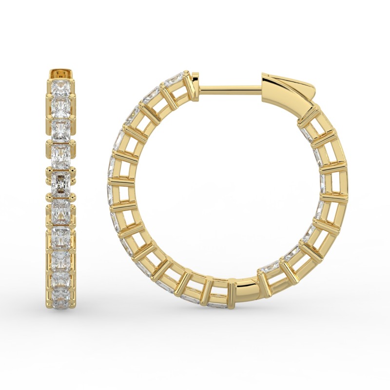 Radiant Iniside Out Diamond Hoops Earrings