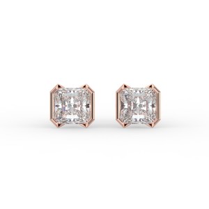 Radiant Half Bezel Earrings