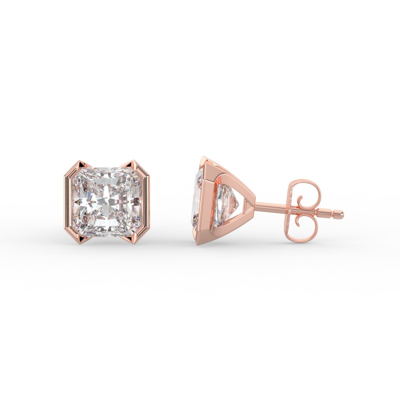 Radiant Half Bezel Earrings