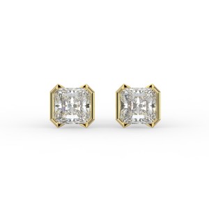 Radiant Half Bezel Earrings