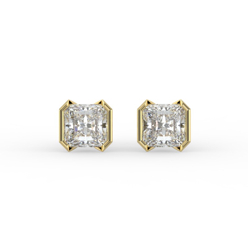 Radiant Half Bezel Earrings