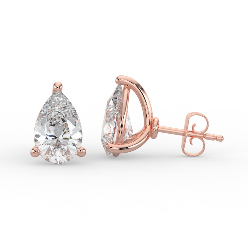 Pear 4 Prong Earrings