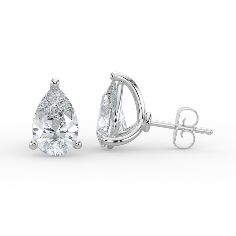 Pear 4 Prong Earrings