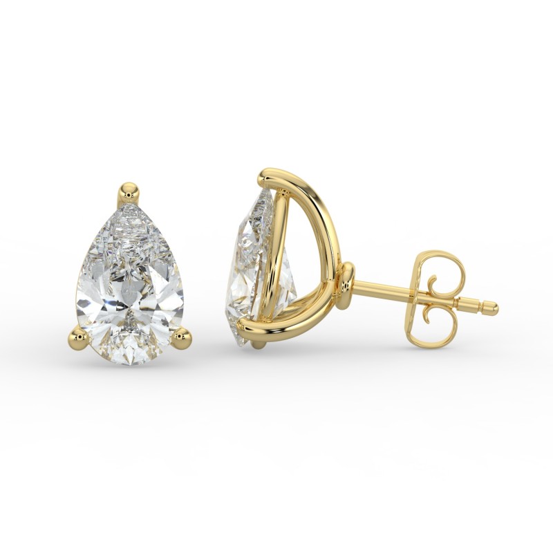 Pear 4 Prong Earrings