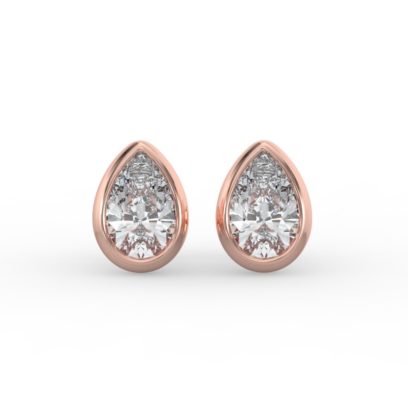 Pear Bezel Earrings