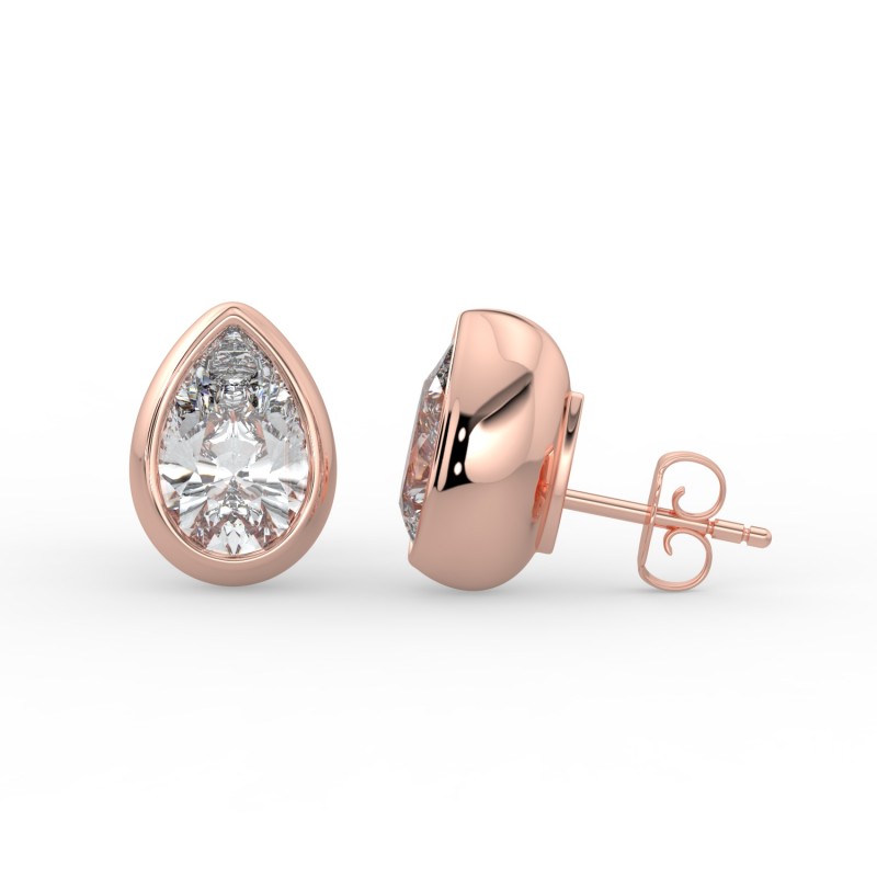 Pear Bezel Earrings