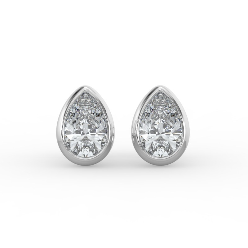 Pear Bezel Earrings