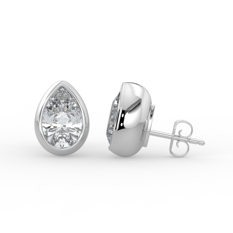 Pear Bezel Earrings