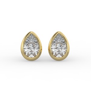 Pear Bezel Earrings