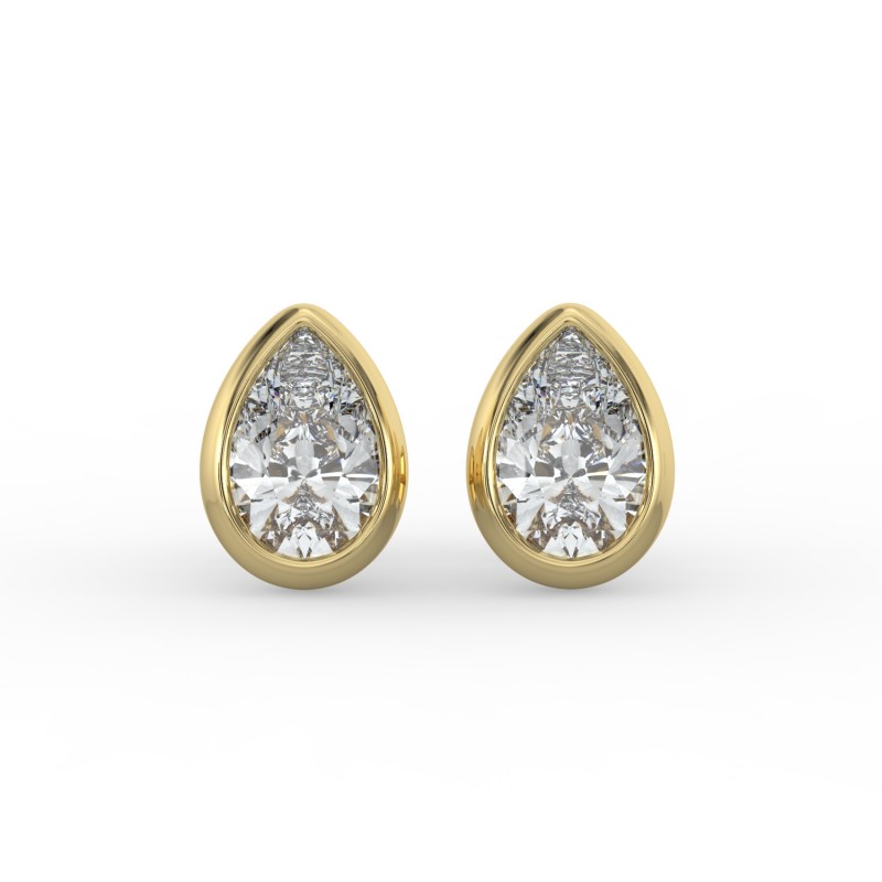 Pear Bezel Earrings