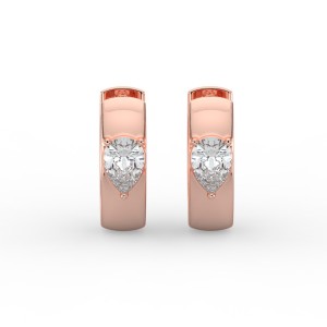 Pear Single Stone Huggie Earrings
