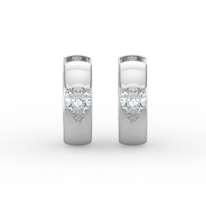Pear Single Stone Huggie Earrings