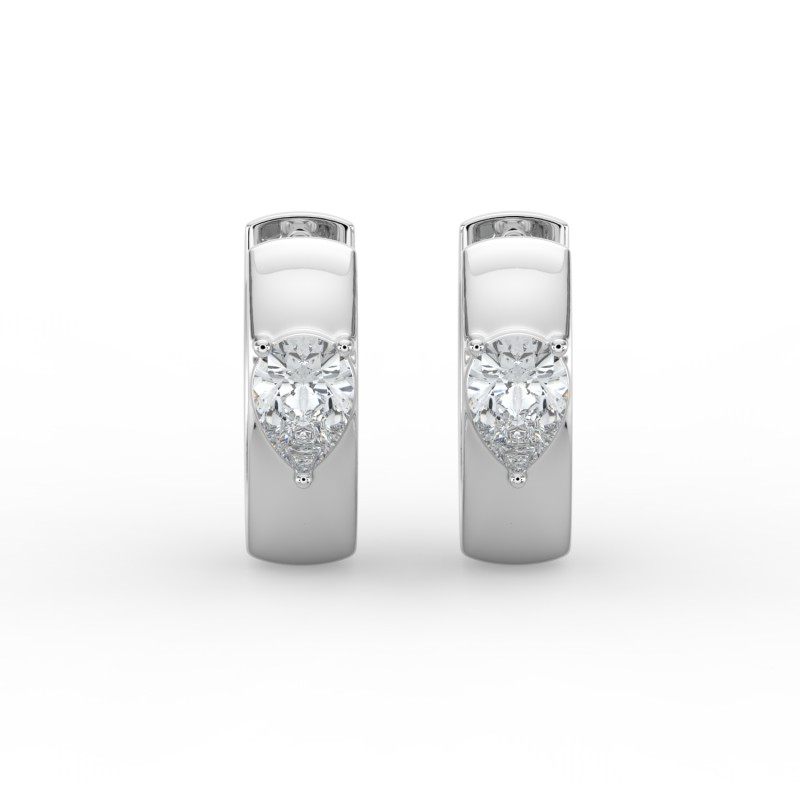 Pear Single Stone Huggie Earrings