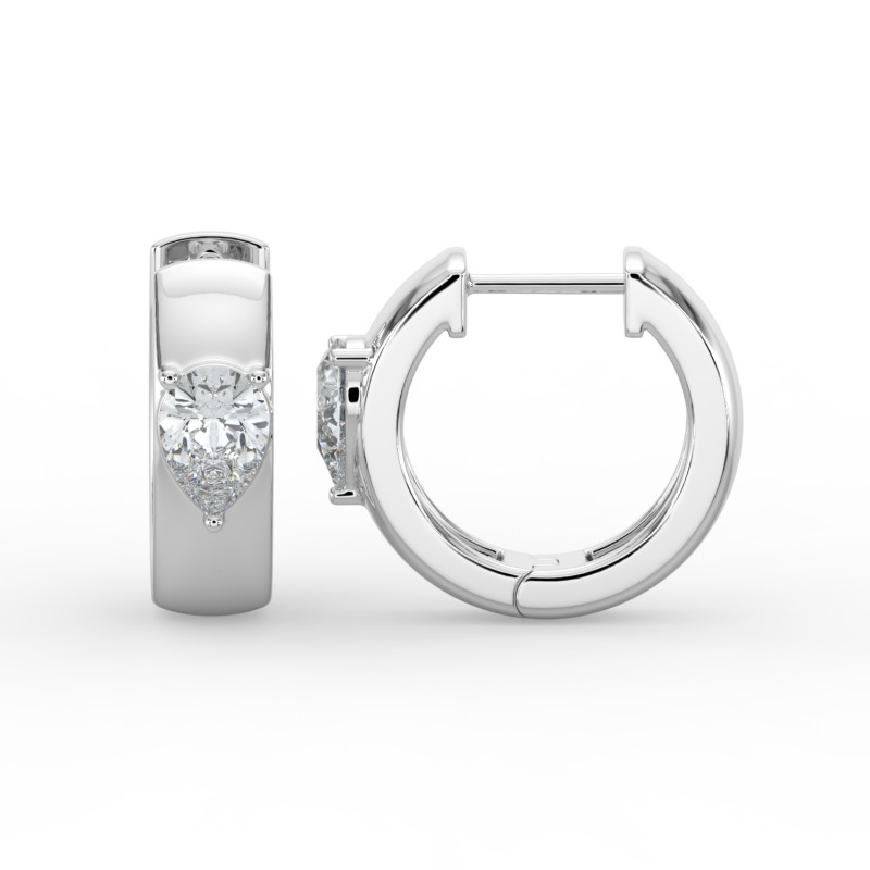 Pear Single Stone Huggie Earrings