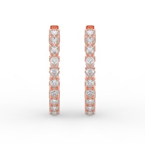 Pear Iniside Out Diamond Hoops Earrings