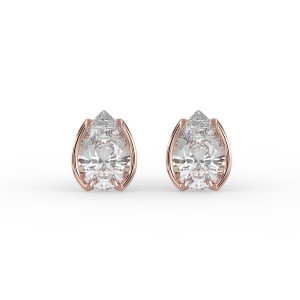 Pear Half Bezel Earrings