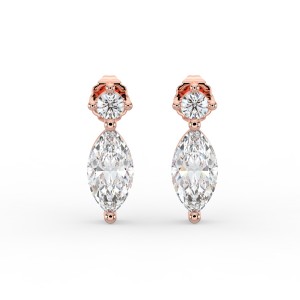 Marquise Single Stone Drop Stud Earrings