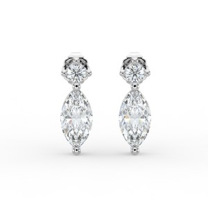 Marquise Single Stone Drop Stud Earrings
