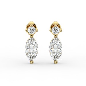 Marquise Single Stone Drop Stud Earrings