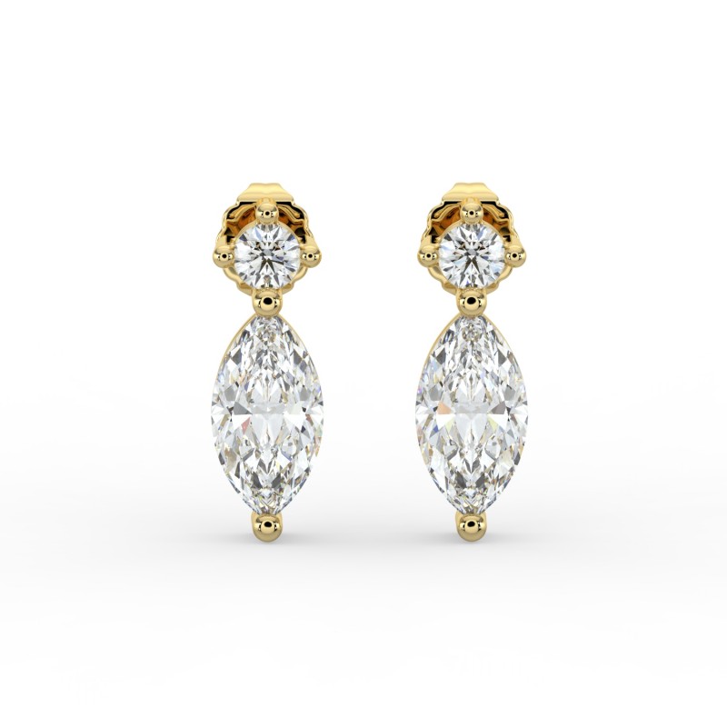 Marquise Single Stone Drop Stud Earrings