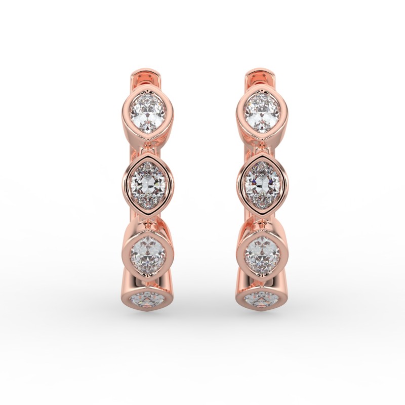 Marquise Huggie Earrings