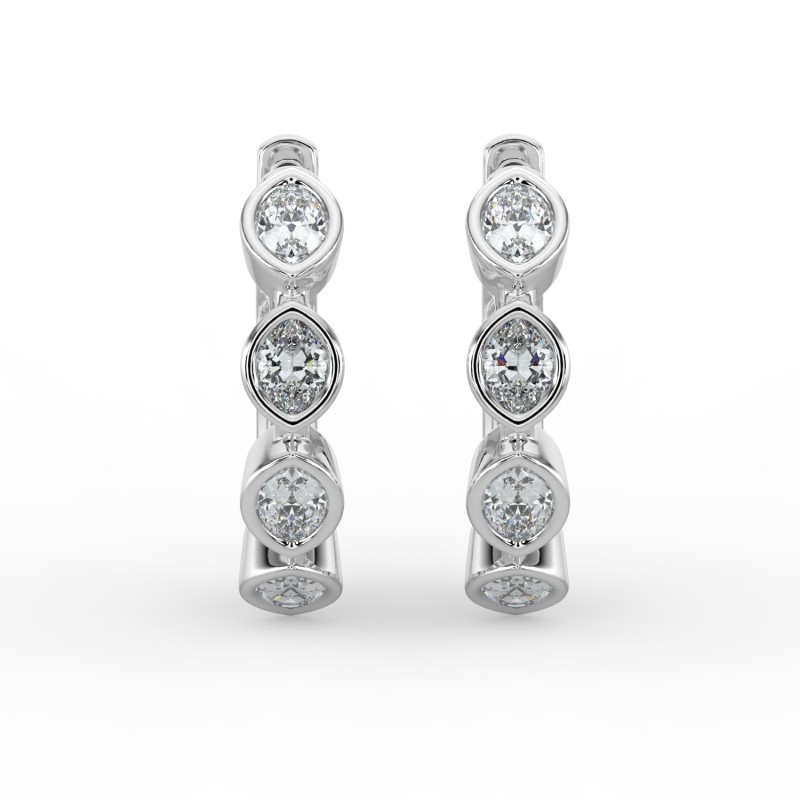 Marquise Huggie Earrings
