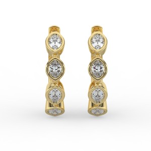Marquise Huggie Bezel Earrings